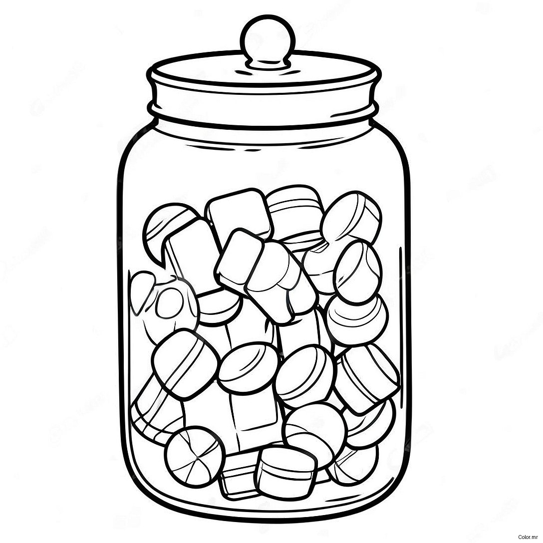 Colorful Jolly Rancher Candy Jar Coloring Page 53569 44497