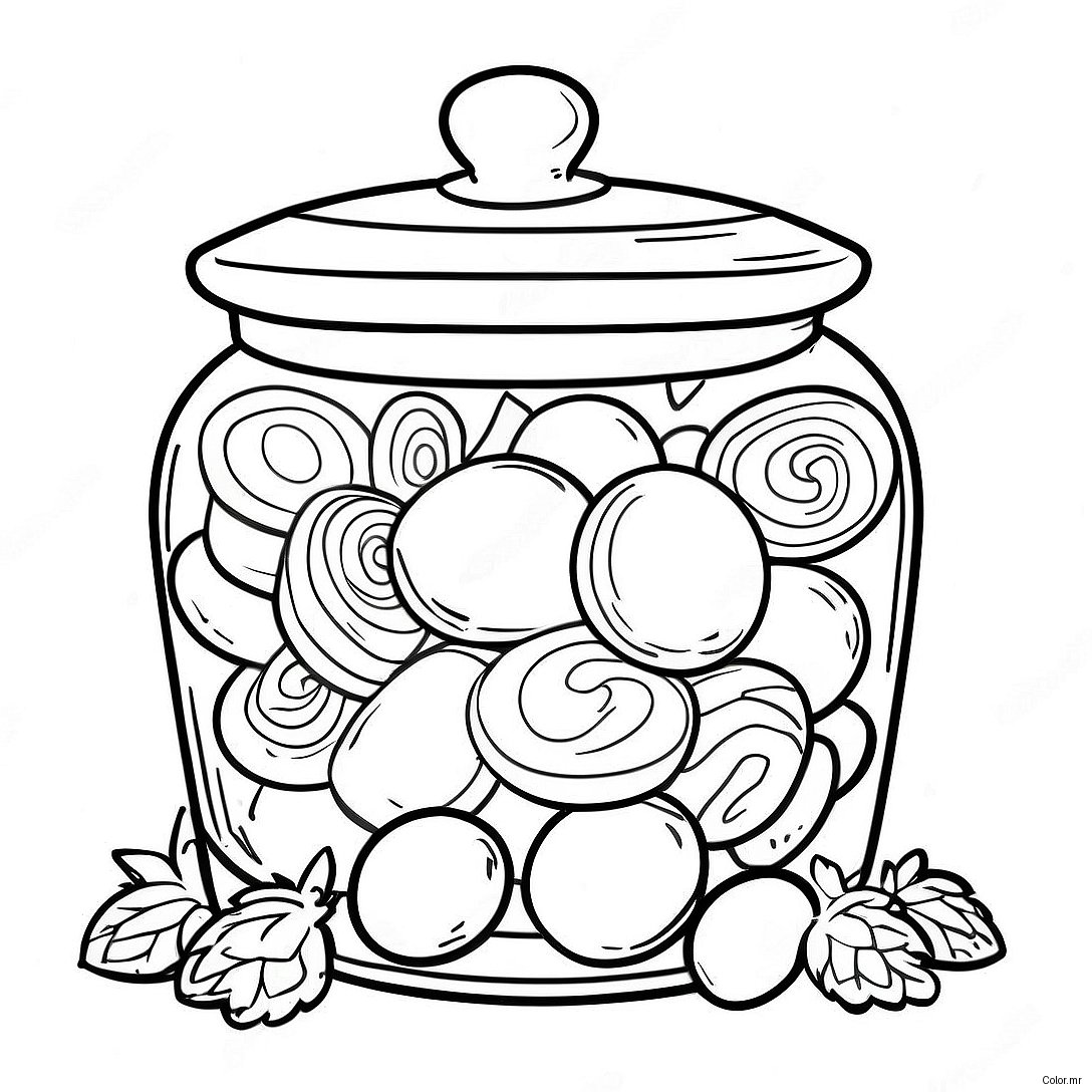 Colorful Jolly Rancher Candy Jar Coloring Page 53569 44500