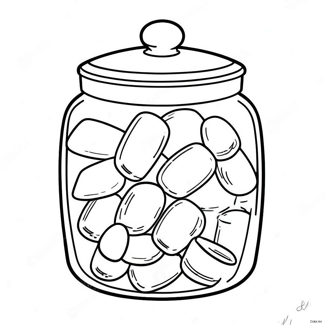Colorful Jolly Rancher Candy Jar Coloring Page 53569 44658