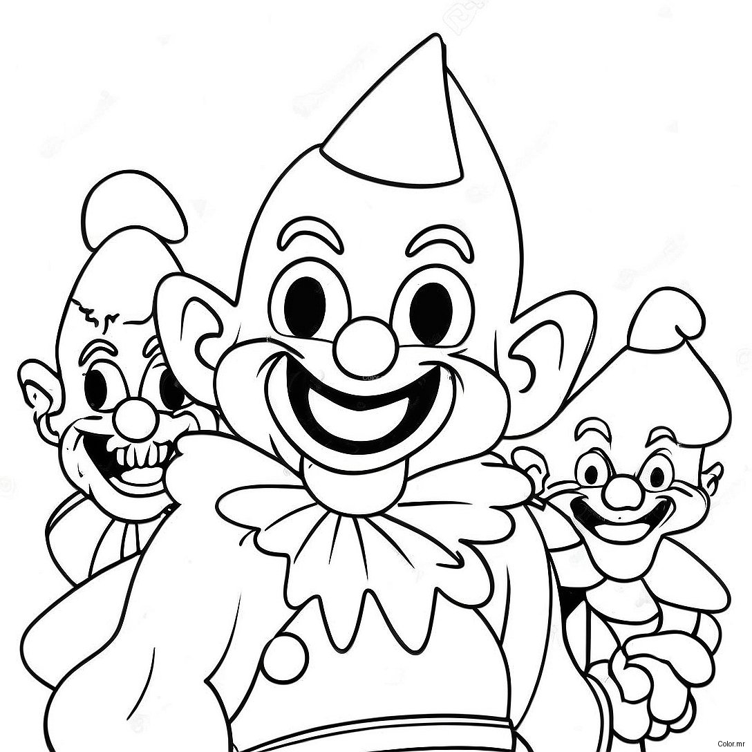 Colorful Killer Klowns In Action Coloring Page 17956 15049
