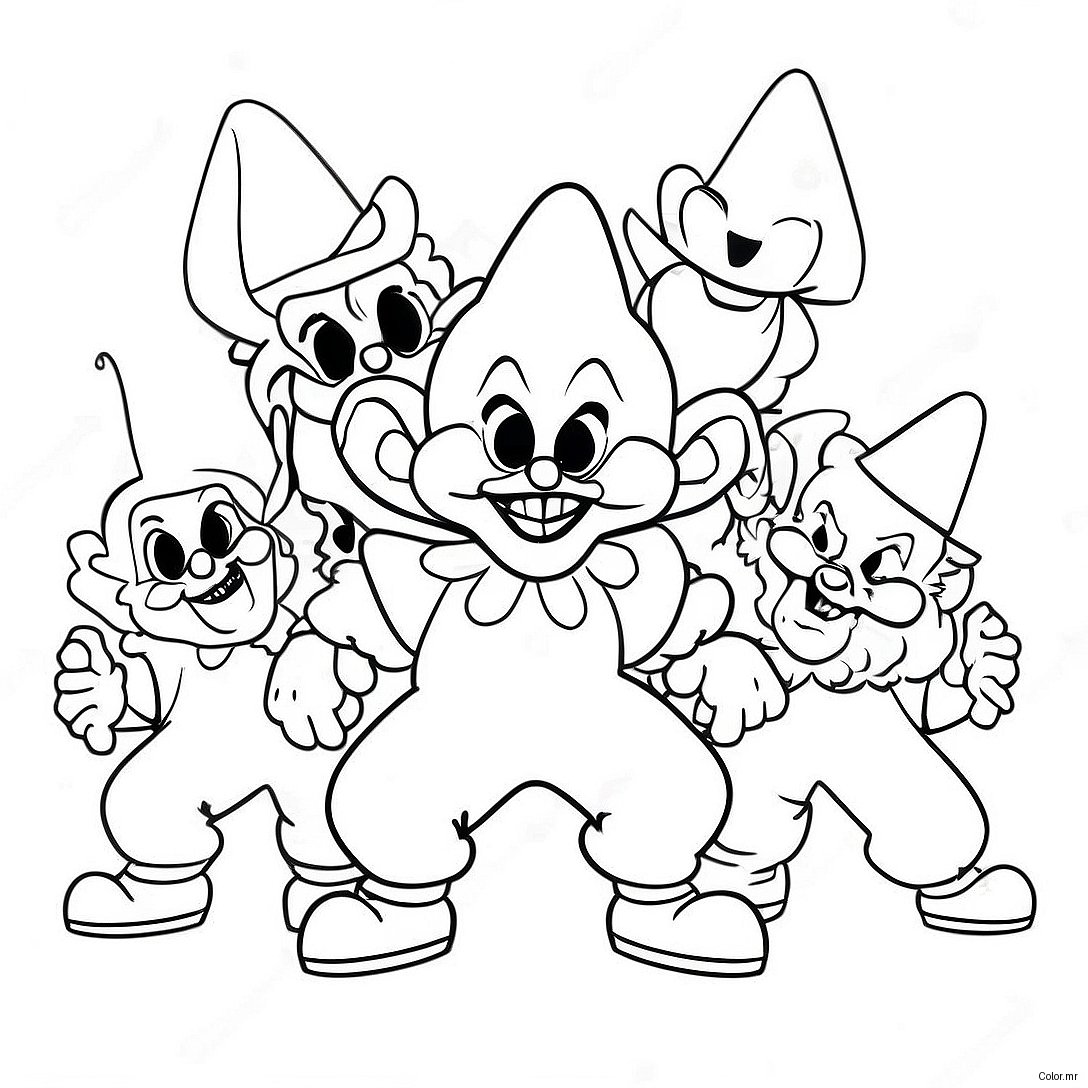 Colorful Killer Klowns In Action Coloring Page 17956 15051