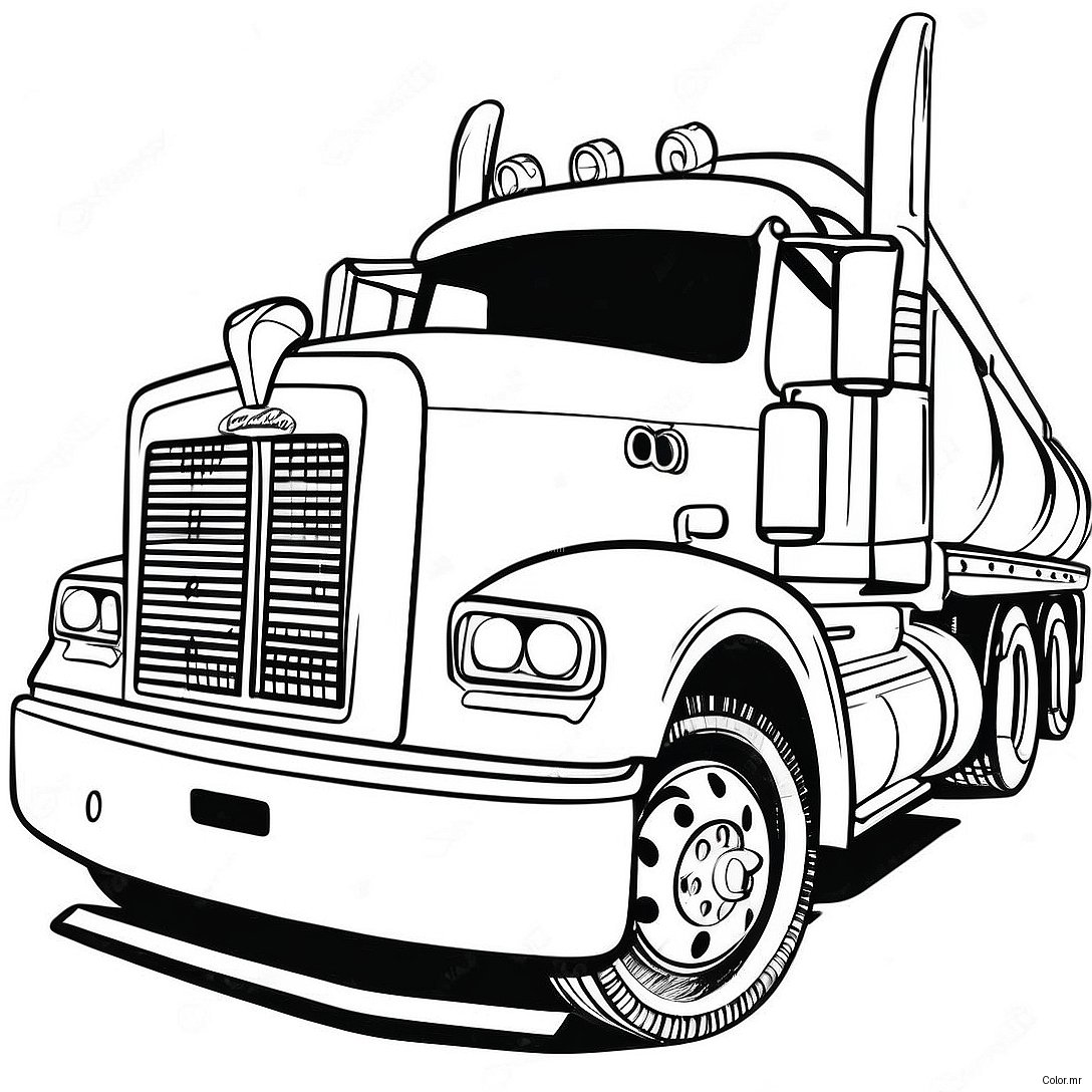 Colorful Mack Truck On A Highway Coloring Page 70054 57691