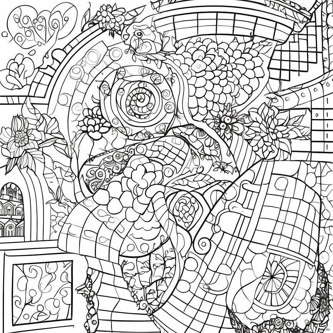 Colorful Mystery Grid Adventure Coloring Page 15210 12748