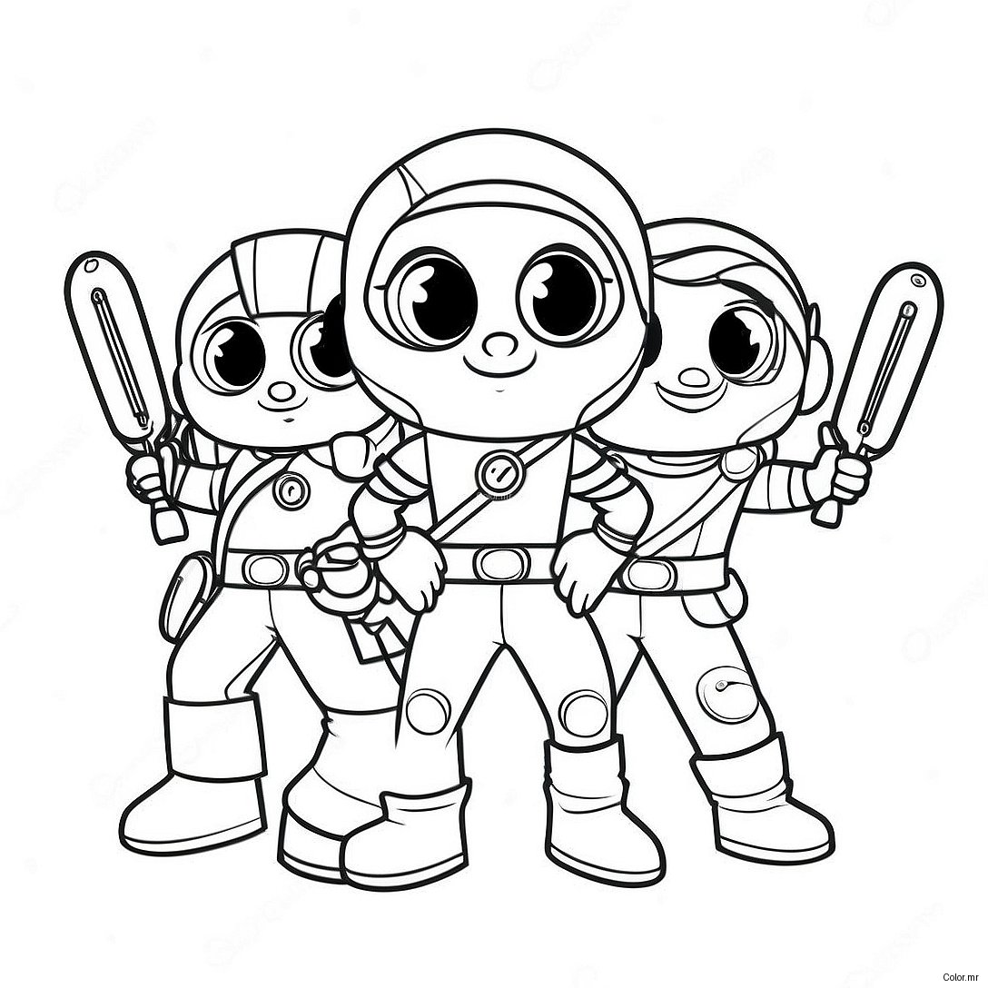 Colorful Rainbow Rangers Adventure Coloring Page 5614 4488
