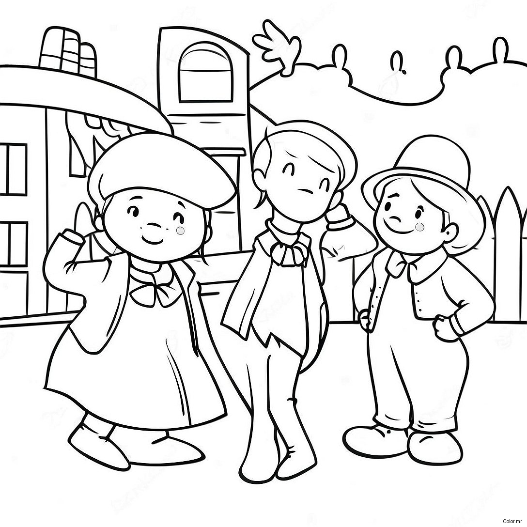 Colorful Rhyme Time Town Characters Coloring Page 68784 56707