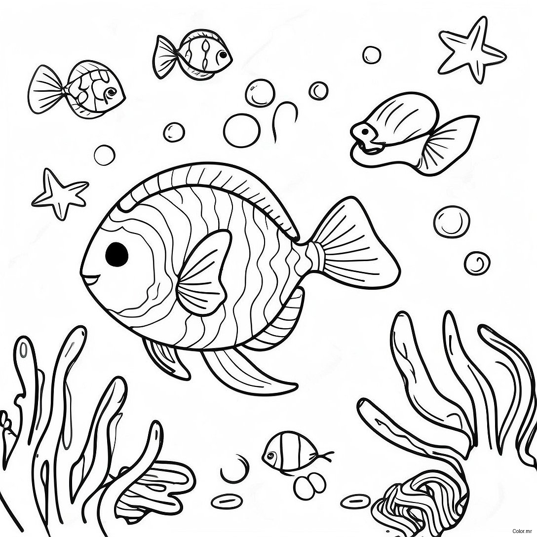 Colorful Seawing Underwater Scene Coloring Page 21743 20152