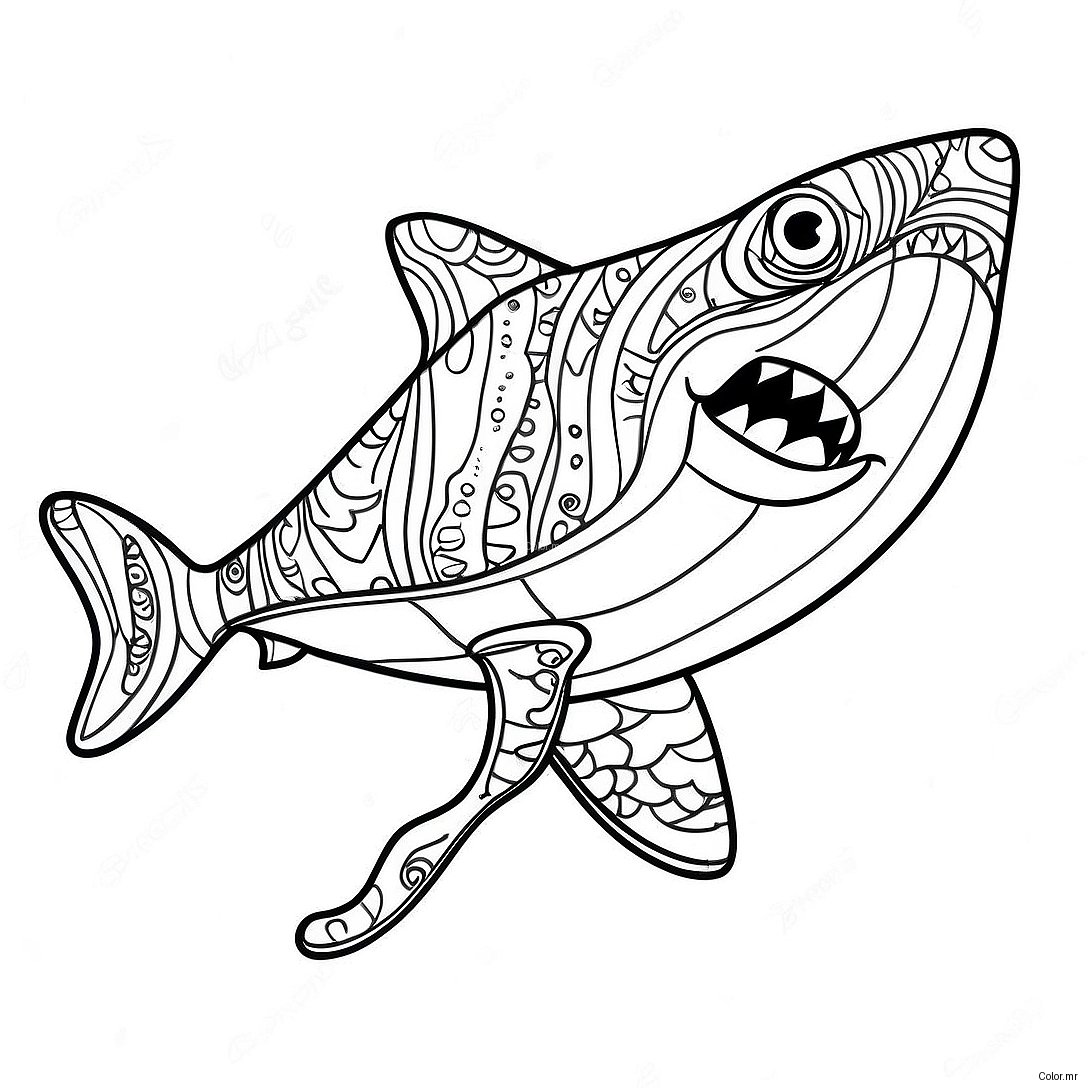 Colorful Shark Puppet Craft Coloring Page 72555 59919