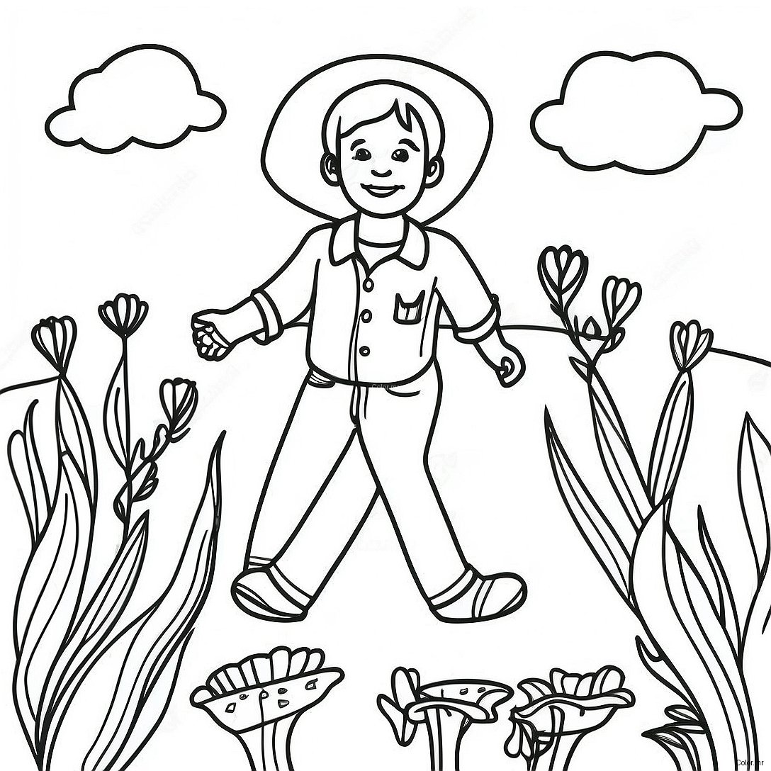 Colorful Sower Spreading Seeds Coloring Page 44763 37201