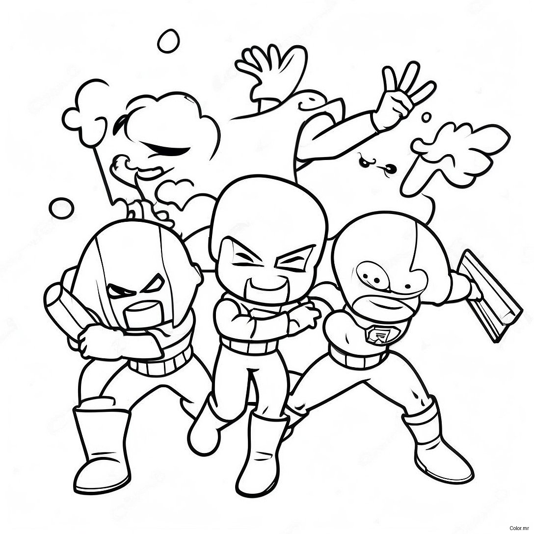 Colorful Super Hero Squad In Action Coloring Page 59257 49201