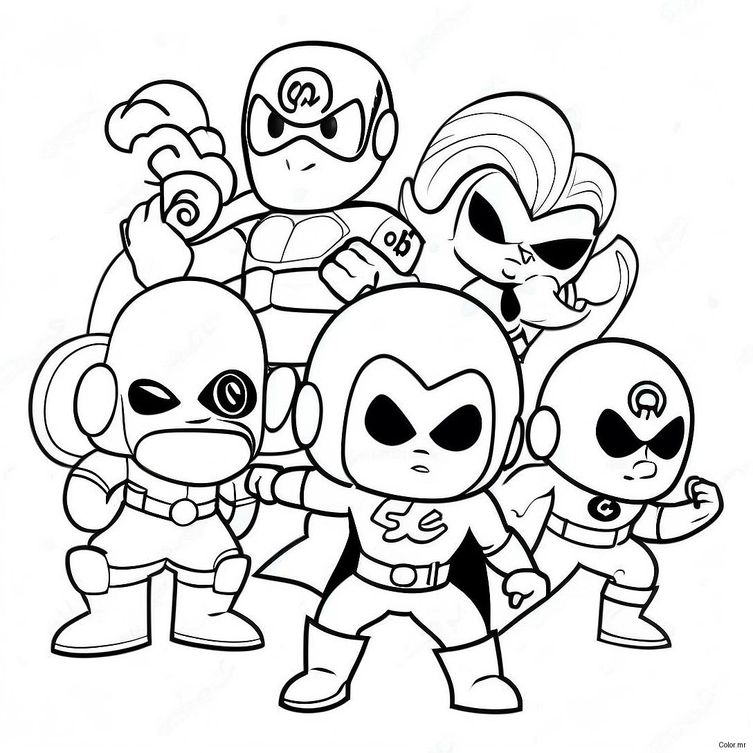 Colorful Super Hero Squad In Action Coloring Page 59257 49203