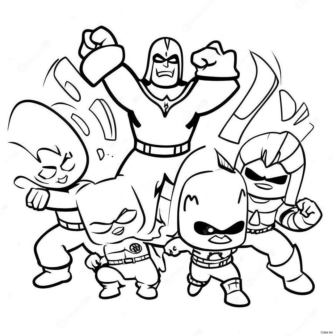 Colorful Super Hero Squad In Action Coloring Page 59257 49204