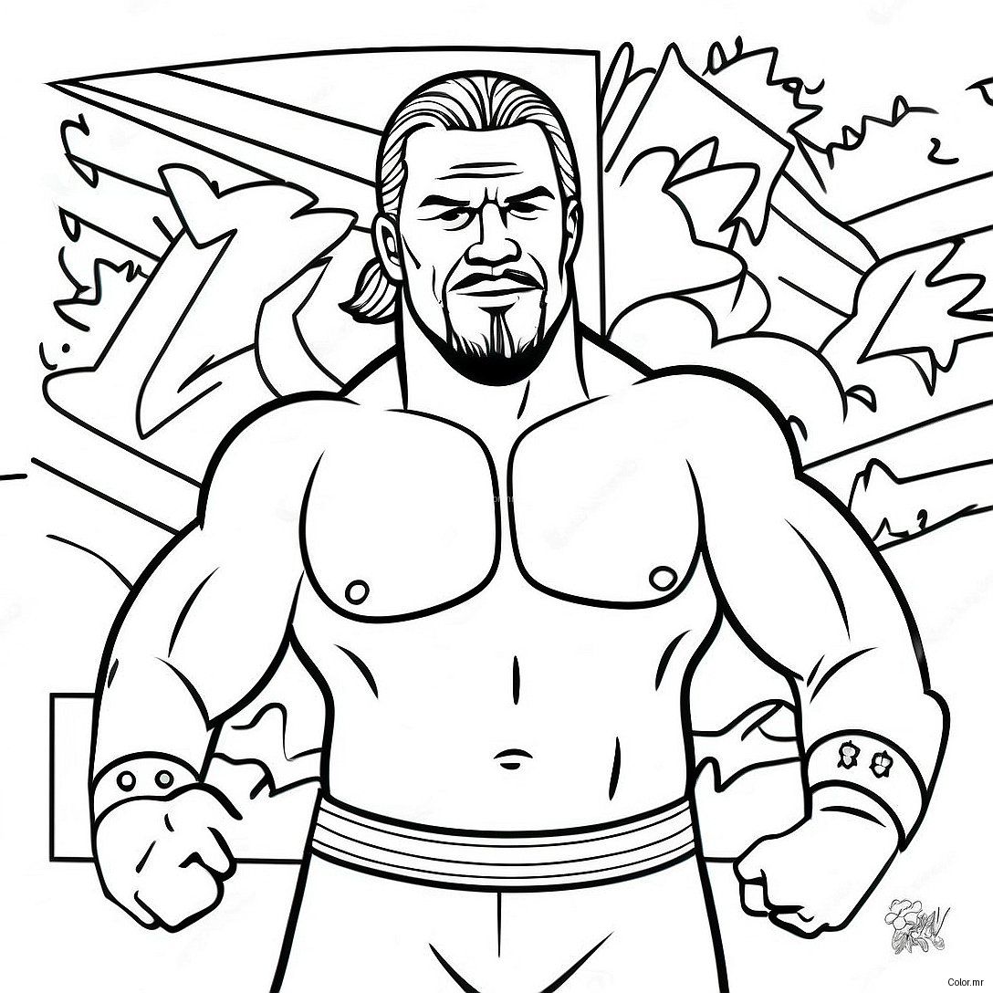 Colorful Wwe Wrestler Hidden Objects Coloring Page 7525 6118