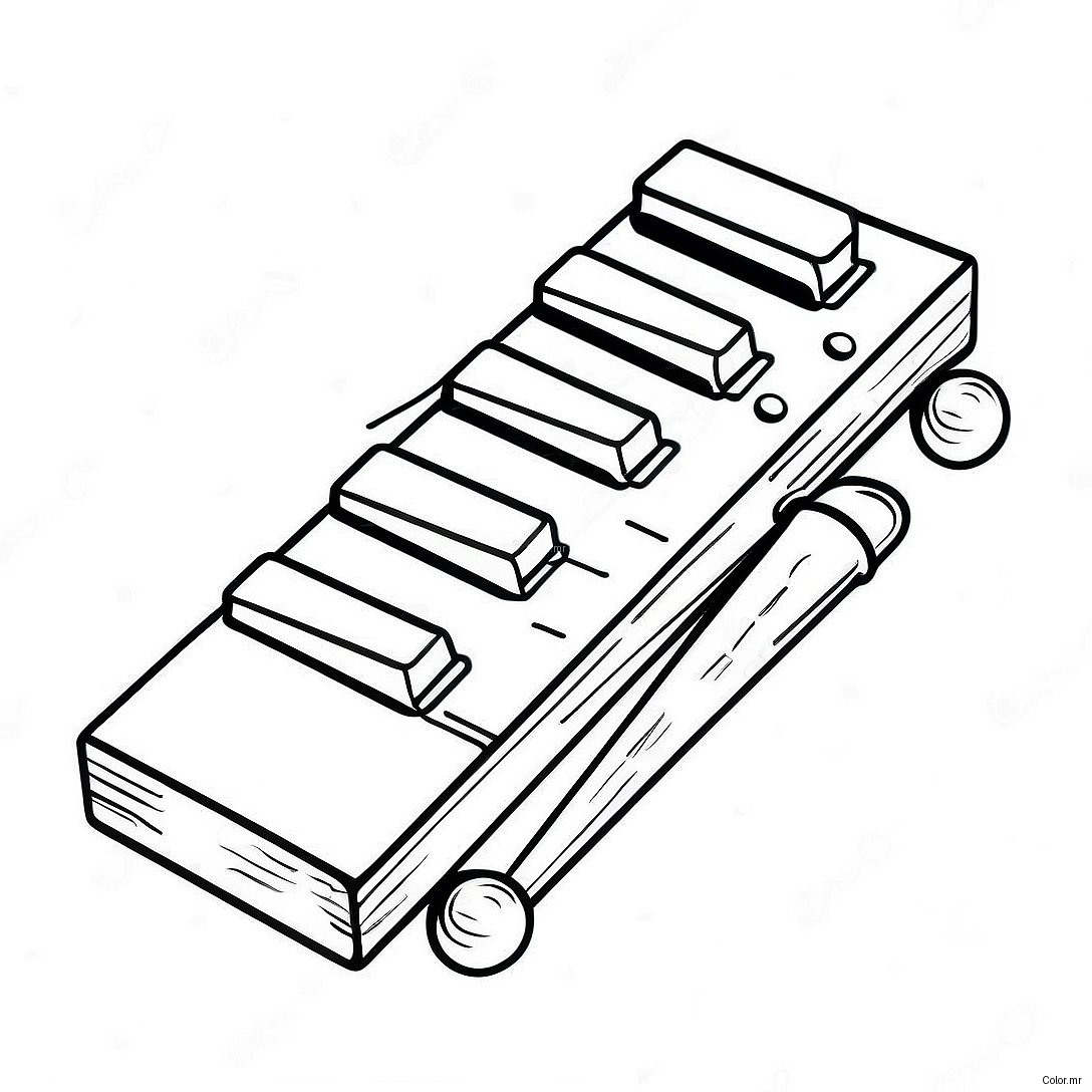 Colorful Xylophone With Musical Notes Coloring Page 63290 52381