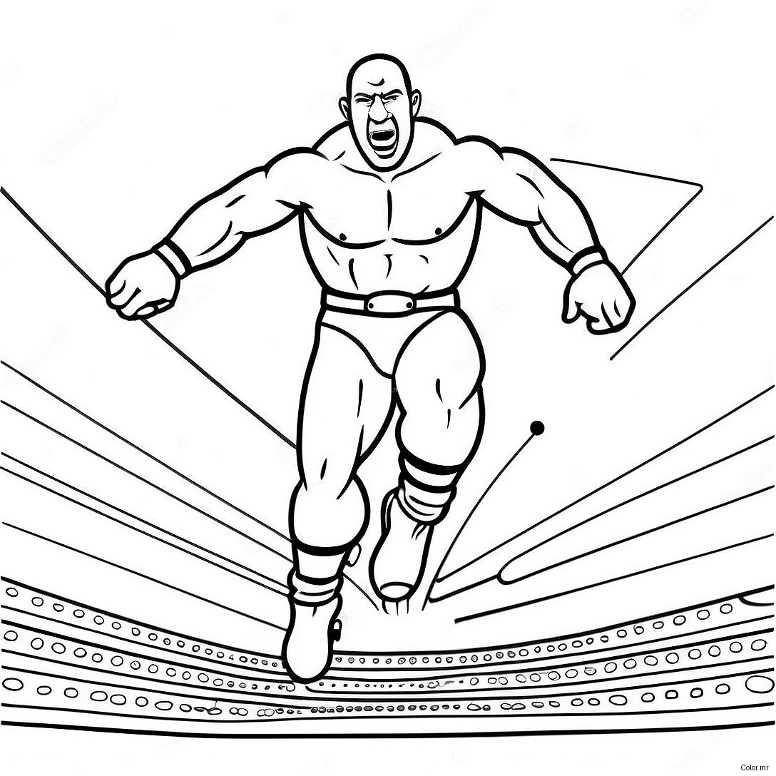 Connect The Dots Wwe Wrestler Jumping Coloring Page 2422 1982