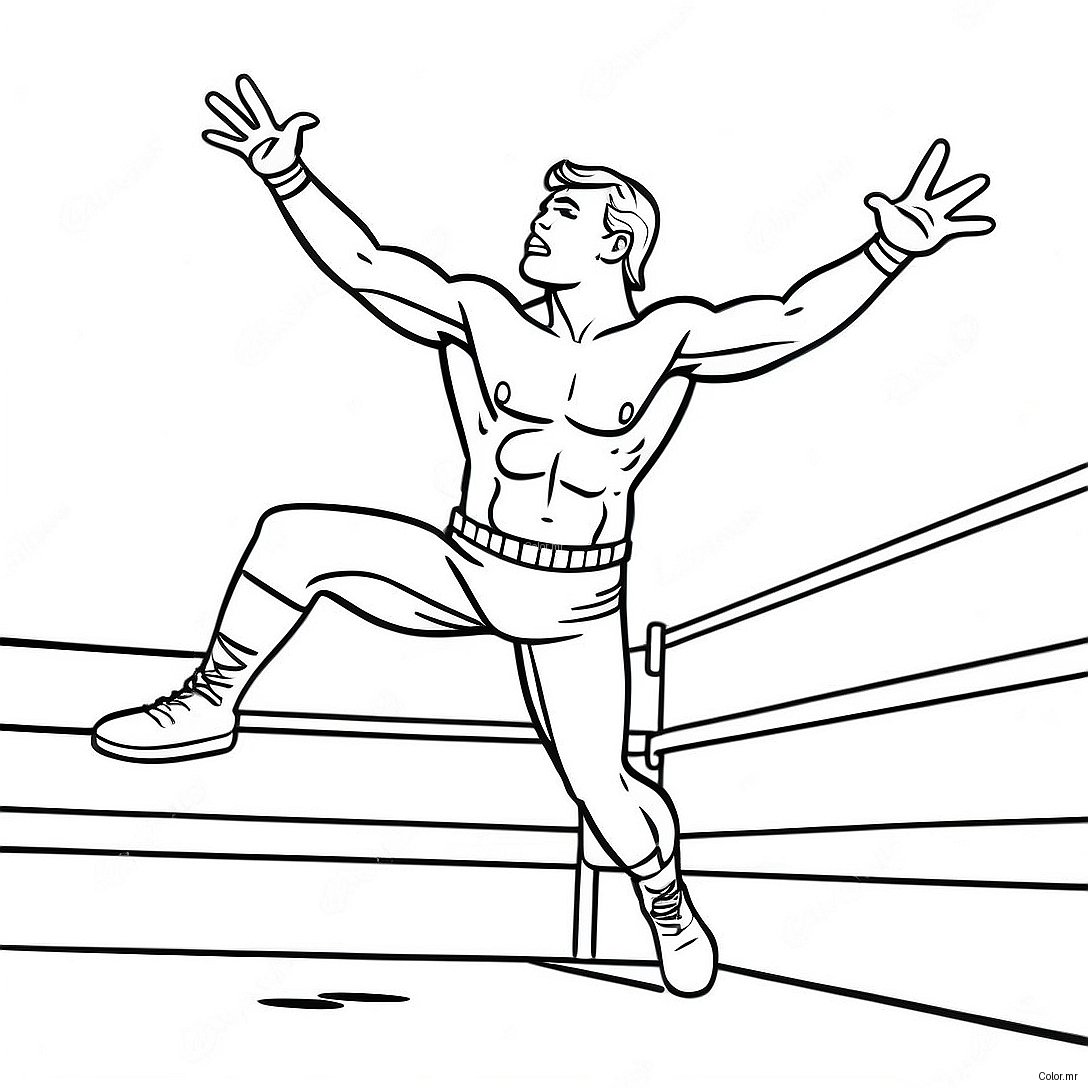Connect The Dots Wwe Wrestler Jumping Coloring Page 2422 1983