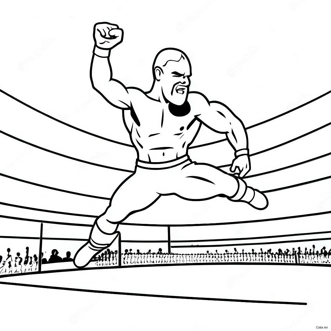 Connect The Dots Wwe Wrestler Jumping Coloring Page 2422 1984