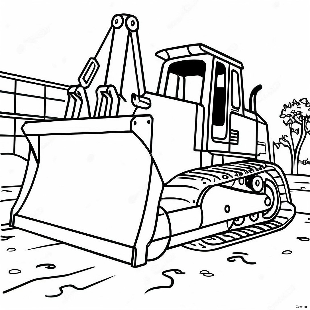 Construction Site Bulldozer Coloring Page 30759 27604