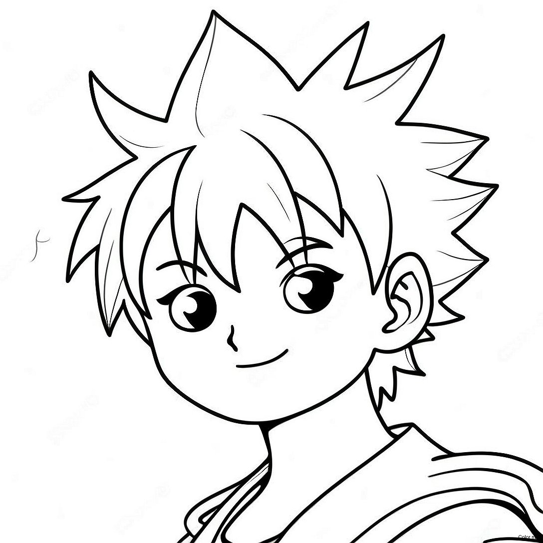 Cool Anime Boy With Spiky Hair Coloring Page 21843 20231