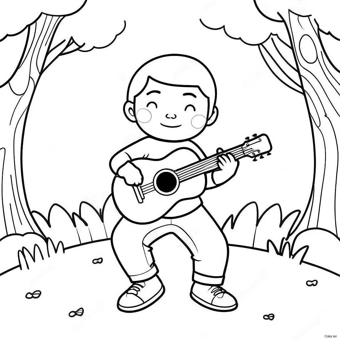 Cool Boywithuke Playing In The Park Coloring Page 52957 44046