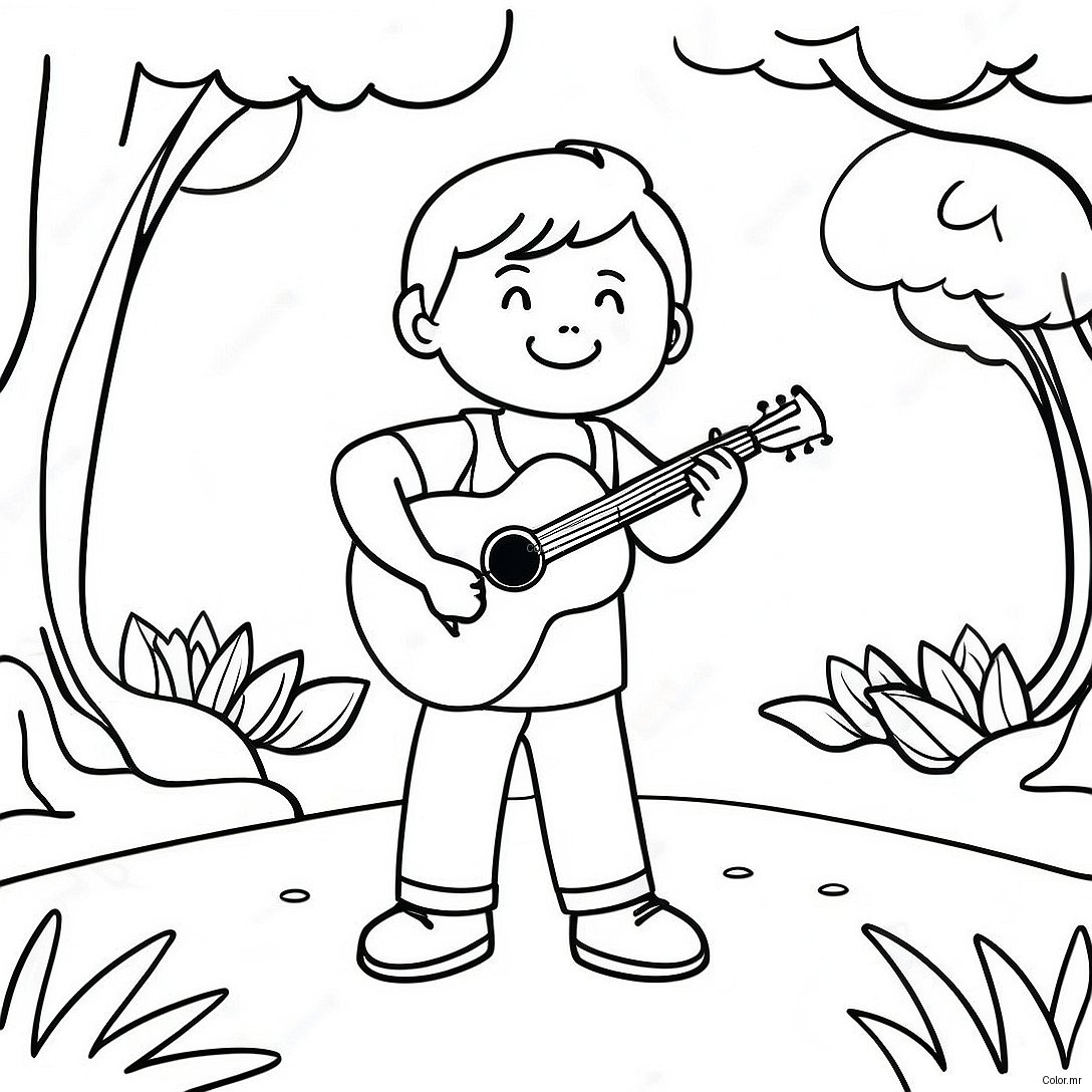 Cool Boywithuke Playing In The Park Coloring Page 52957 44047
