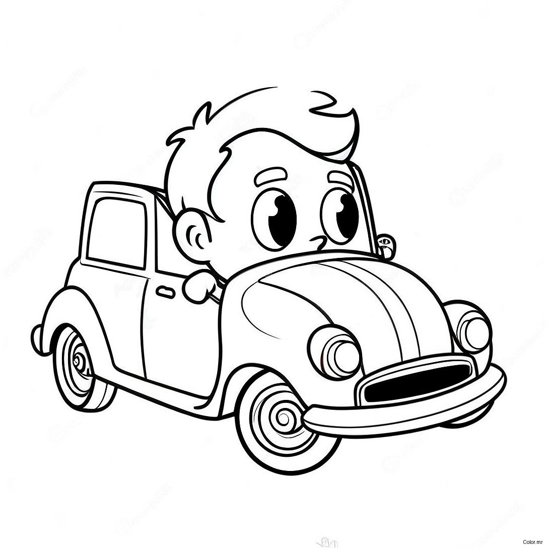 Cory Carson Driving His Colorful Car Coloring Page 29859 26886