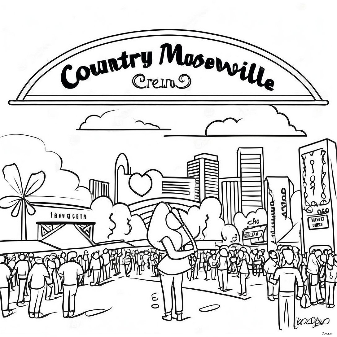 Country Music Festival Nashville Coloring Page 60387 50104