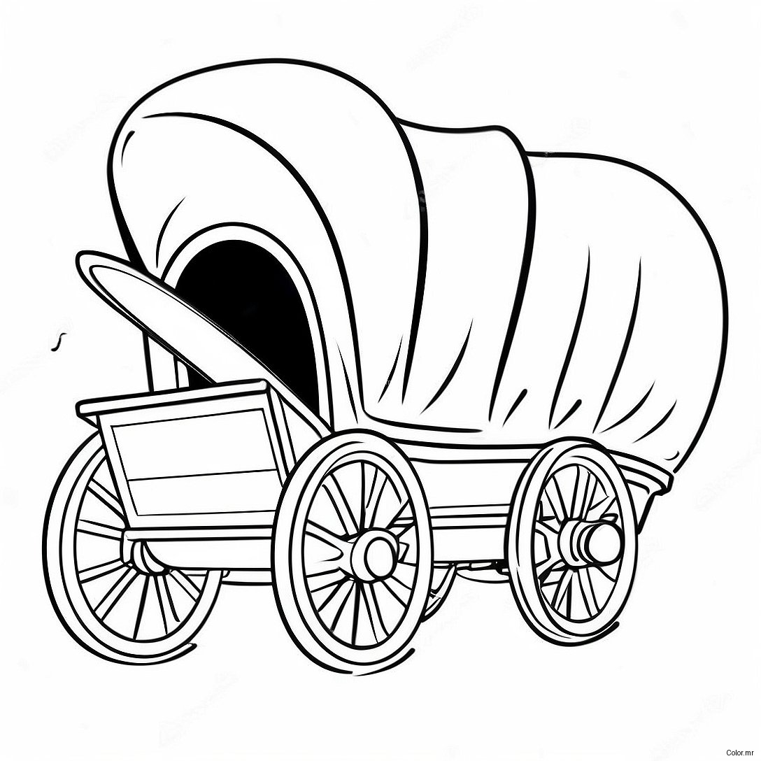Covered Wagon On The Oregon Trail Coloring Page 28617 25910