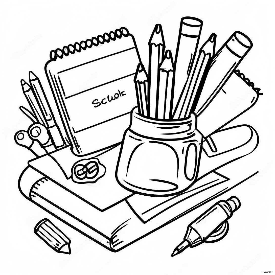 Creative Back To School Supplies Coloring Page 45434 37738