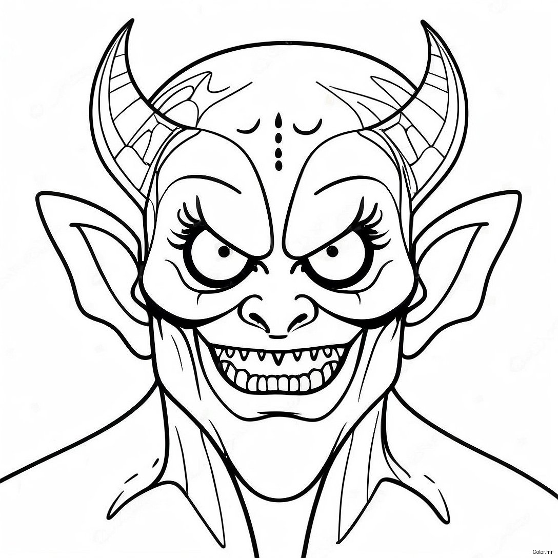 Creepy Demon With Glowing Eyes Coloring Page 42792 35637