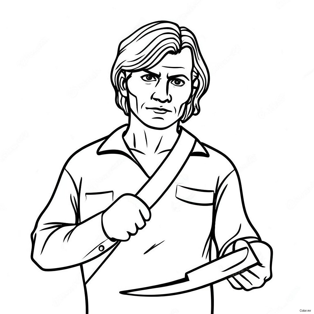 Creepy Serial Killer With Knife Coloring Page 33072 17334