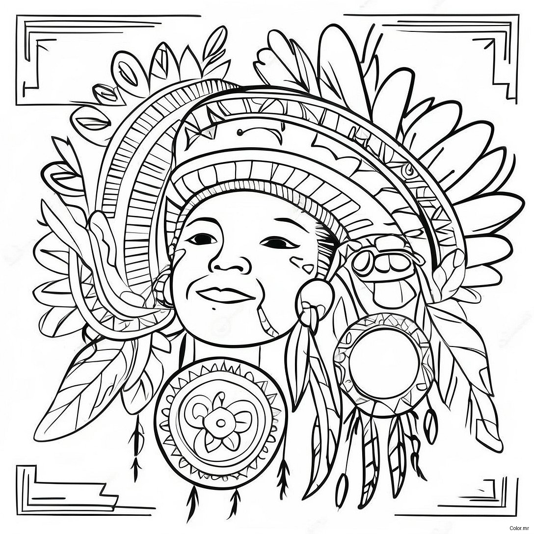 Cultural Symbols Of Indigenous Peoples Coloring Page 21713 20127