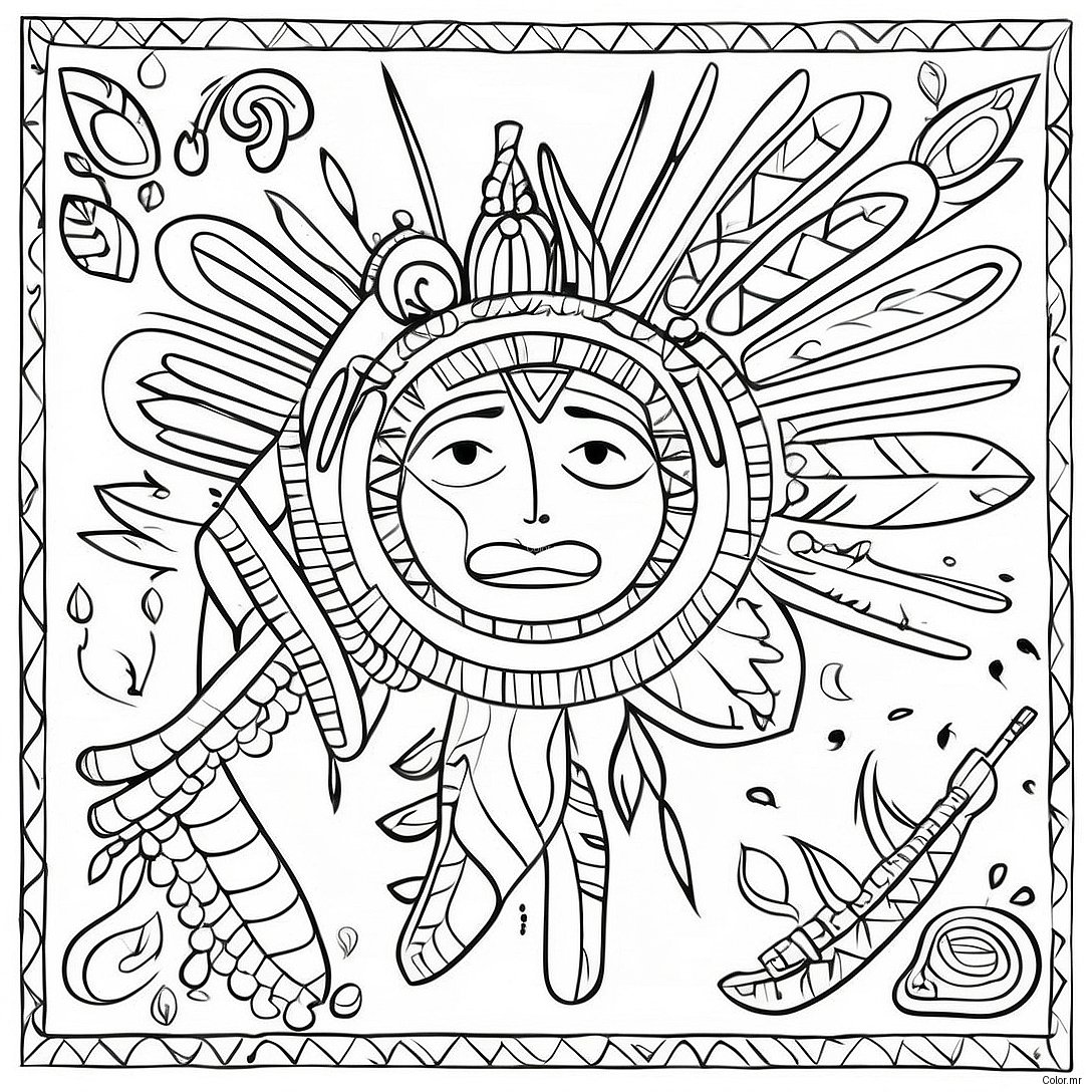 Cultural Symbols Of Indigenous Peoples Coloring Page 21713 20128