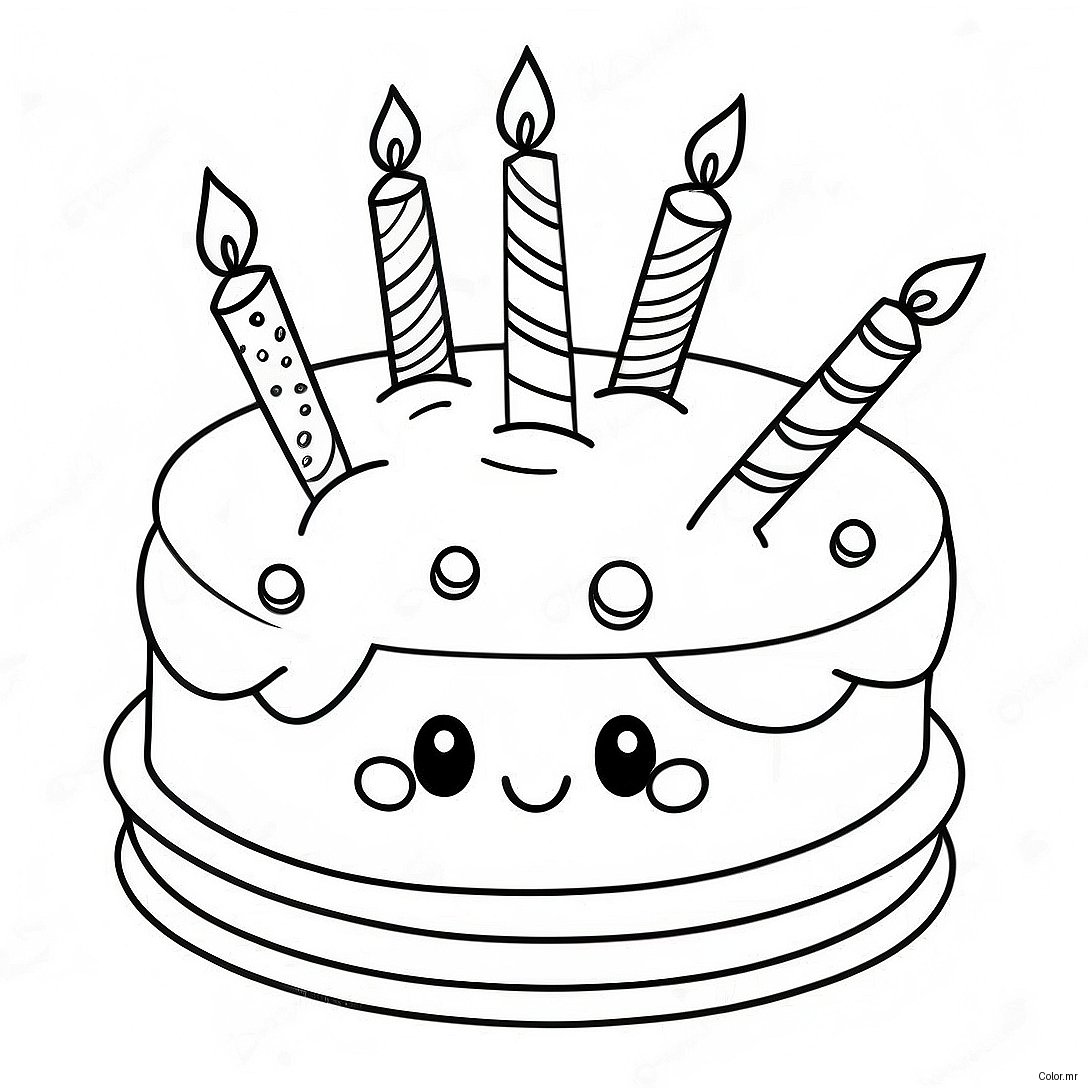 Cute 1st Birthday Cake Coloring Page 32481 16876