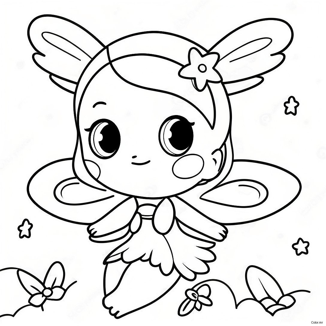 Cute Anime Fairy With Sparkling Wings Coloring Page 32972 17253
