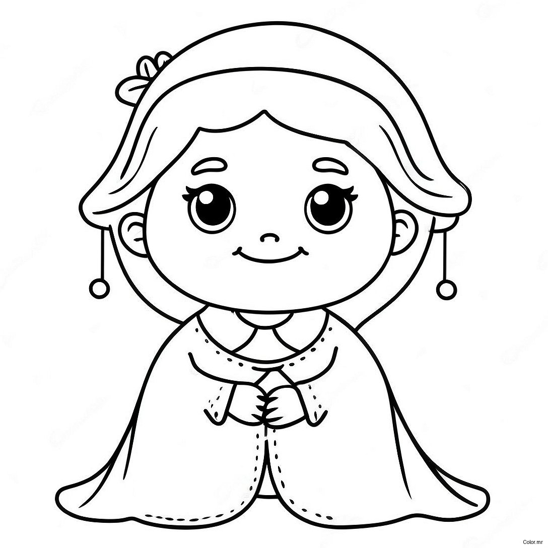 Cute Baby In White Gown Baptism Coloring Page 9577 7816