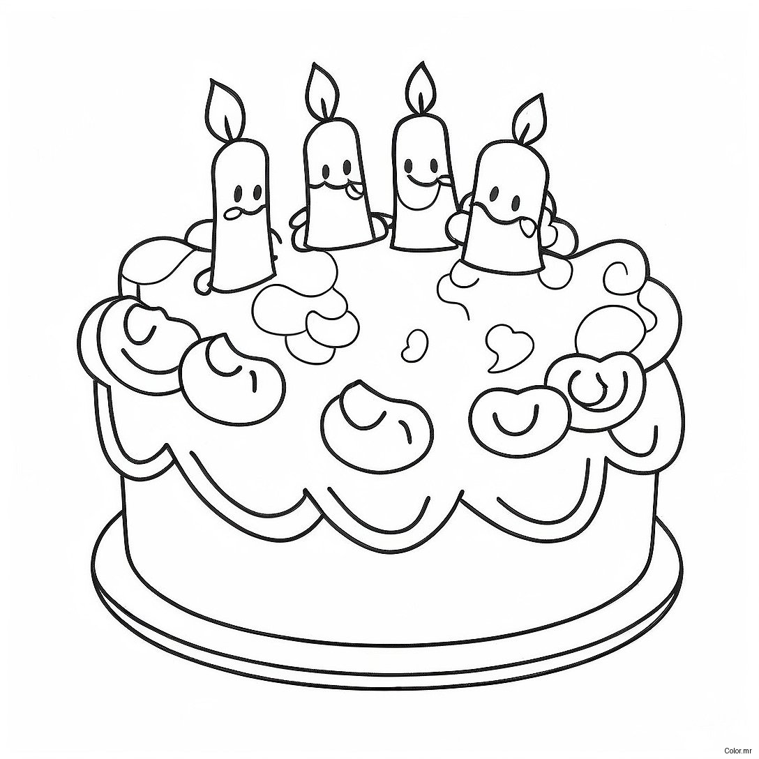 Cute Birthday Cake For Sister Coloring Page 39318 32647
