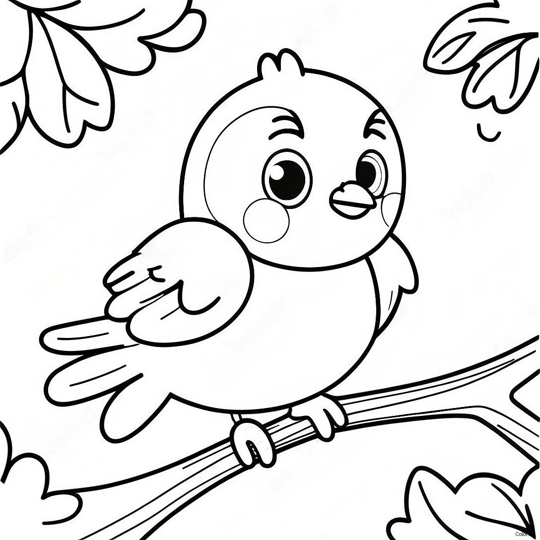 Cute Bluebird Sitting On A Branch Coloring Page 47234 39305
