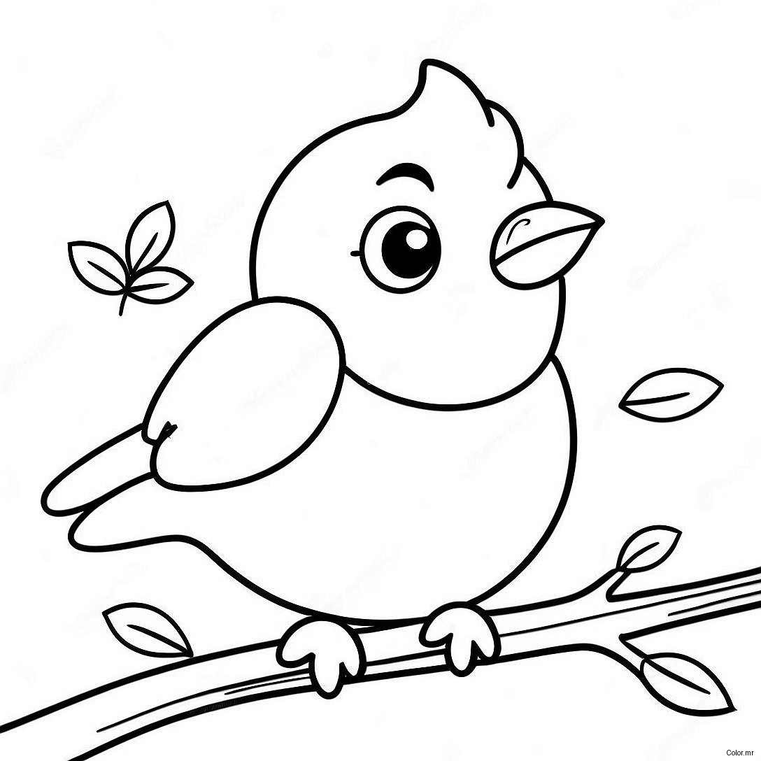Cute Bluebird Sitting On A Branch Coloring Page 47234 39307