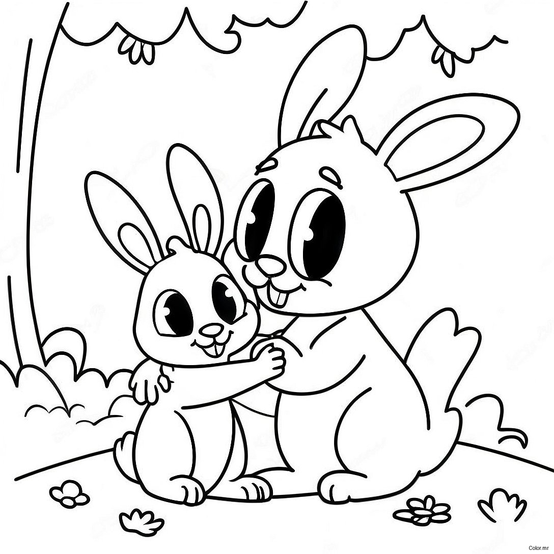 Cute Bugs Bunny And Lola Love Scene Coloring Page 56082 46634