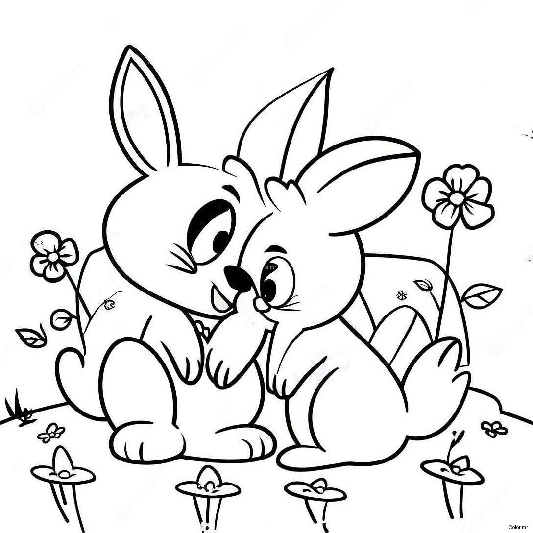 Cute Bugs Bunny And Lola Love Scene Coloring Page 56082 46636