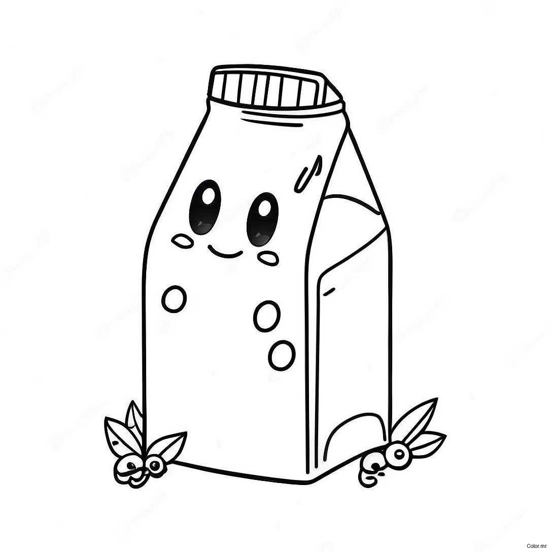 Cute Cartoon Milk Carton Coloring Page 30099 27077