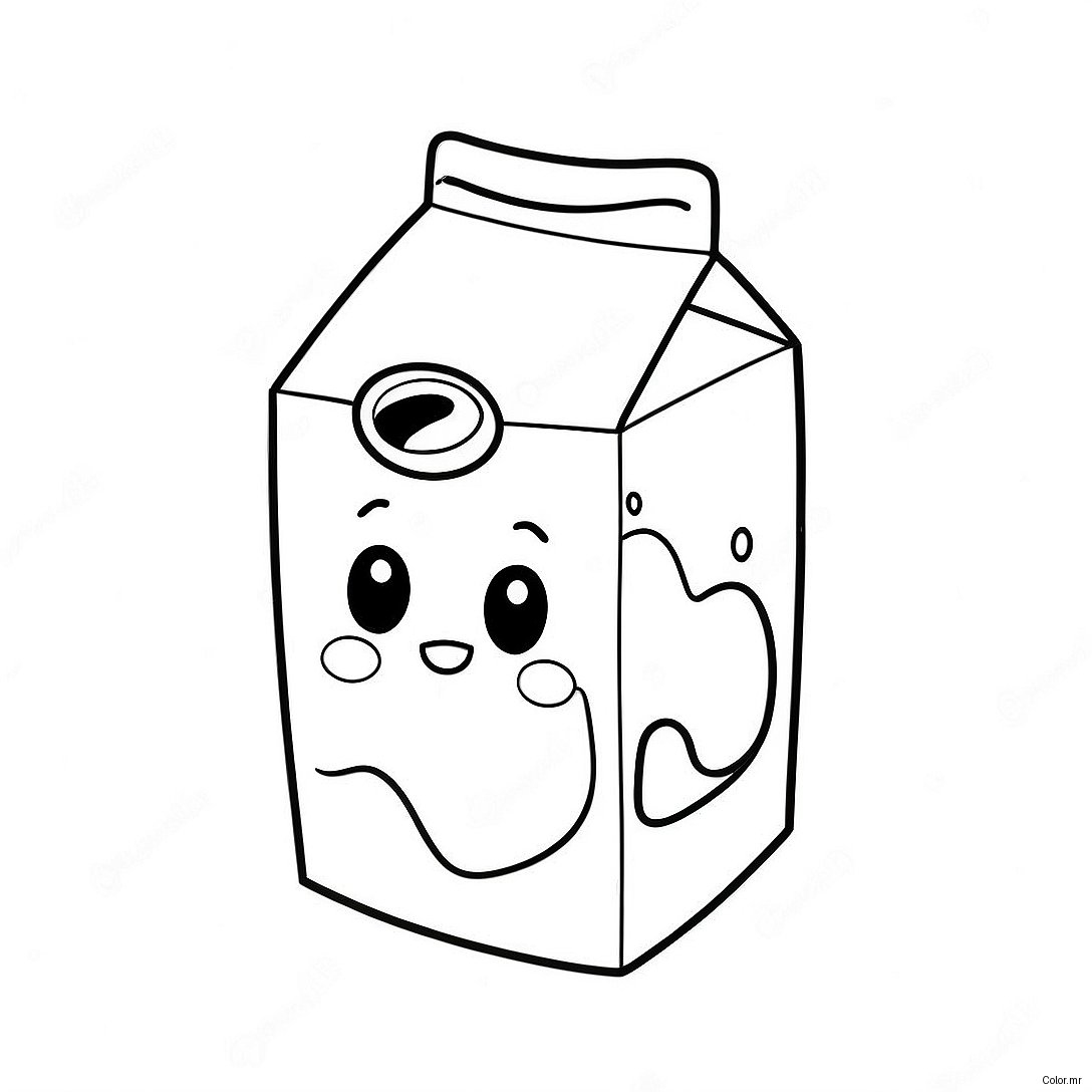 Cute Cartoon Milk Carton Coloring Page 30099 27079