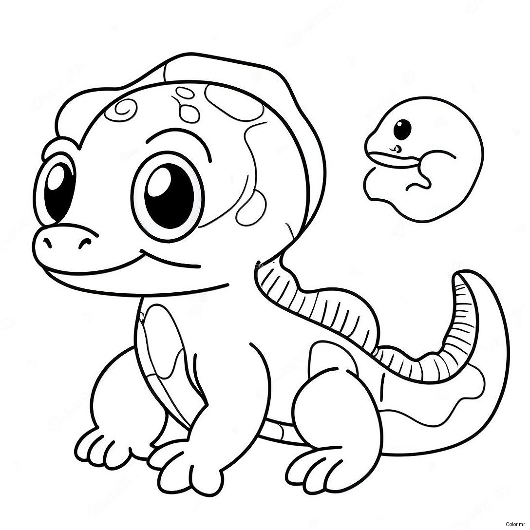 Cute Cartoon Salamander Coloring Page 30709 27563