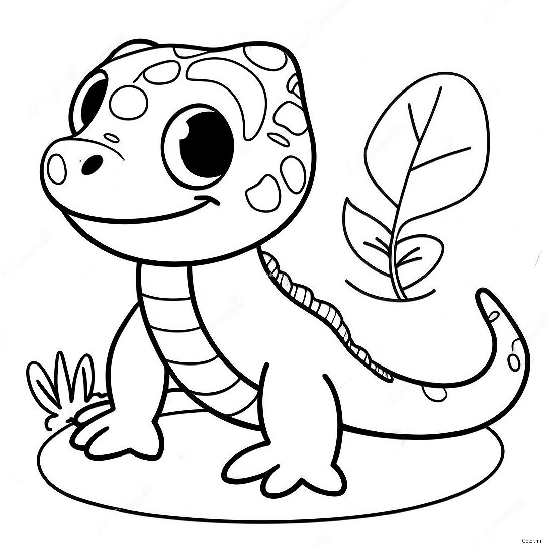 Cute Cartoon Salamander Coloring Page 30709 27564
