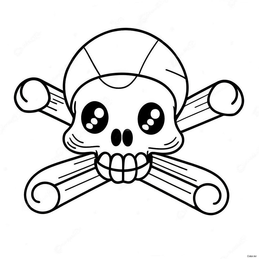 Cute Cartoon Skull And Crossbones Coloring Page 73826 60928