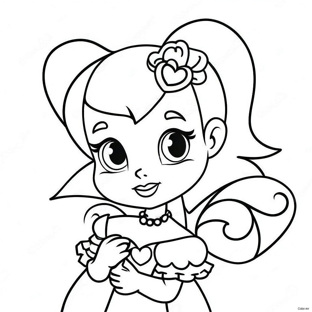 Cute Draculaura With Heart Accessories Coloring Page 9887 8134