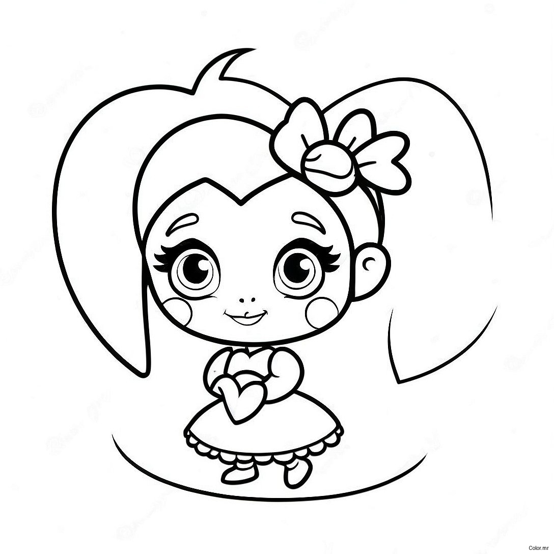 Cute Draculaura With Heart Accessories Coloring Page 9887 8135