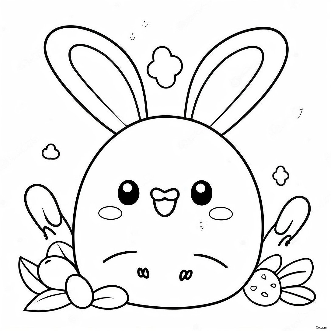 Cute Easter Squishmallow With Bunny Ears Coloring Page 39068 32441