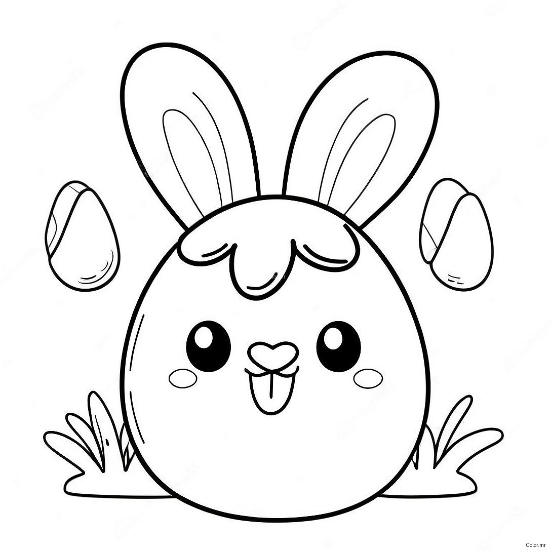 Cute Easter Squishmallow With Bunny Ears Coloring Page 39068 32442