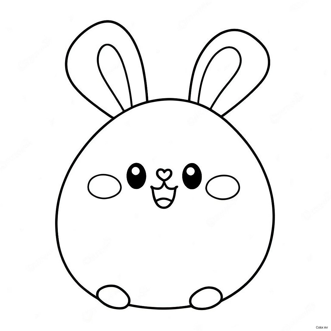 Cute Easter Squishmallow With Bunny Ears Coloring Page 39068 32443